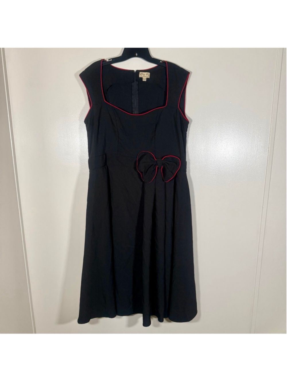 Lindy Bop Dress Womens 3X Black Fit Flare Bow Retro 50s Swing Vintage Style
